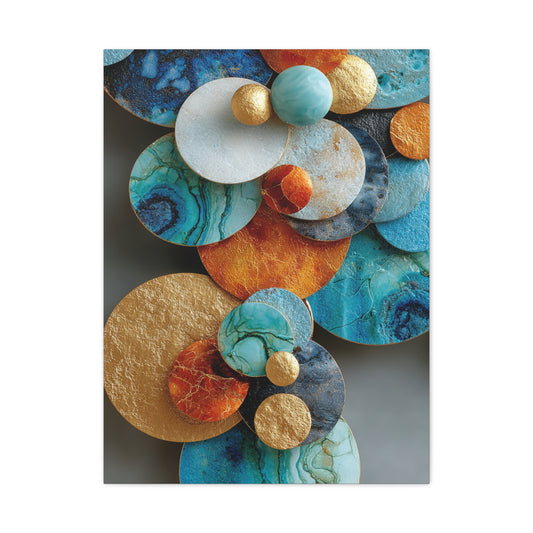 Overlapping Multicolor Metal Circles Wall Art & Canvas Print