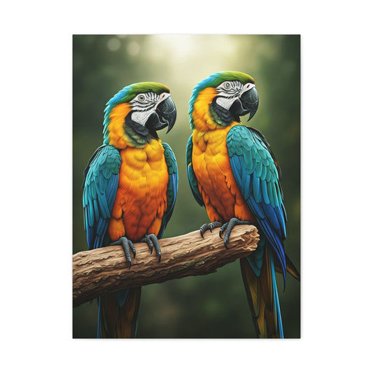 Blue & Gold Macaw Duo Wall Art & Canvas Prints