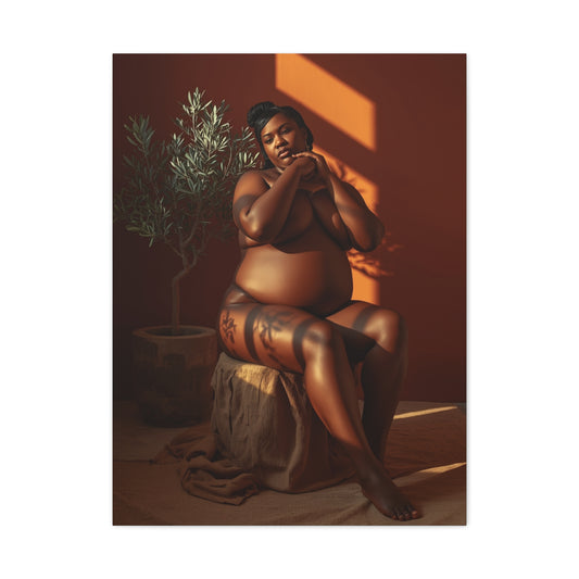 Body Positive Seated Figure Study Wall Art & Canvas Print