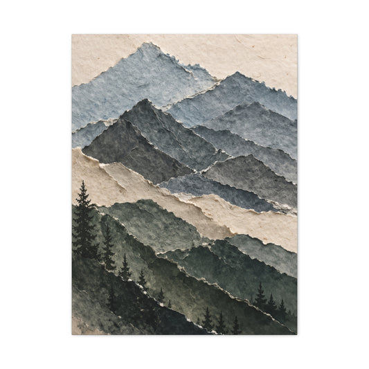 Abstract Layered Paper Mountain Wall Art & Canvas Print