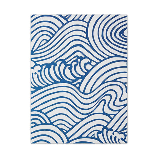 Blue Waves Drawing Wall Art & Canvas Prints