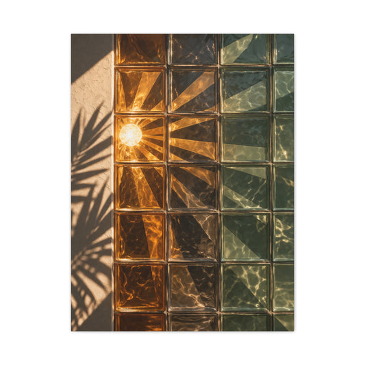 Sunburst Glass Block Reflection Wall Art & Canvas Print