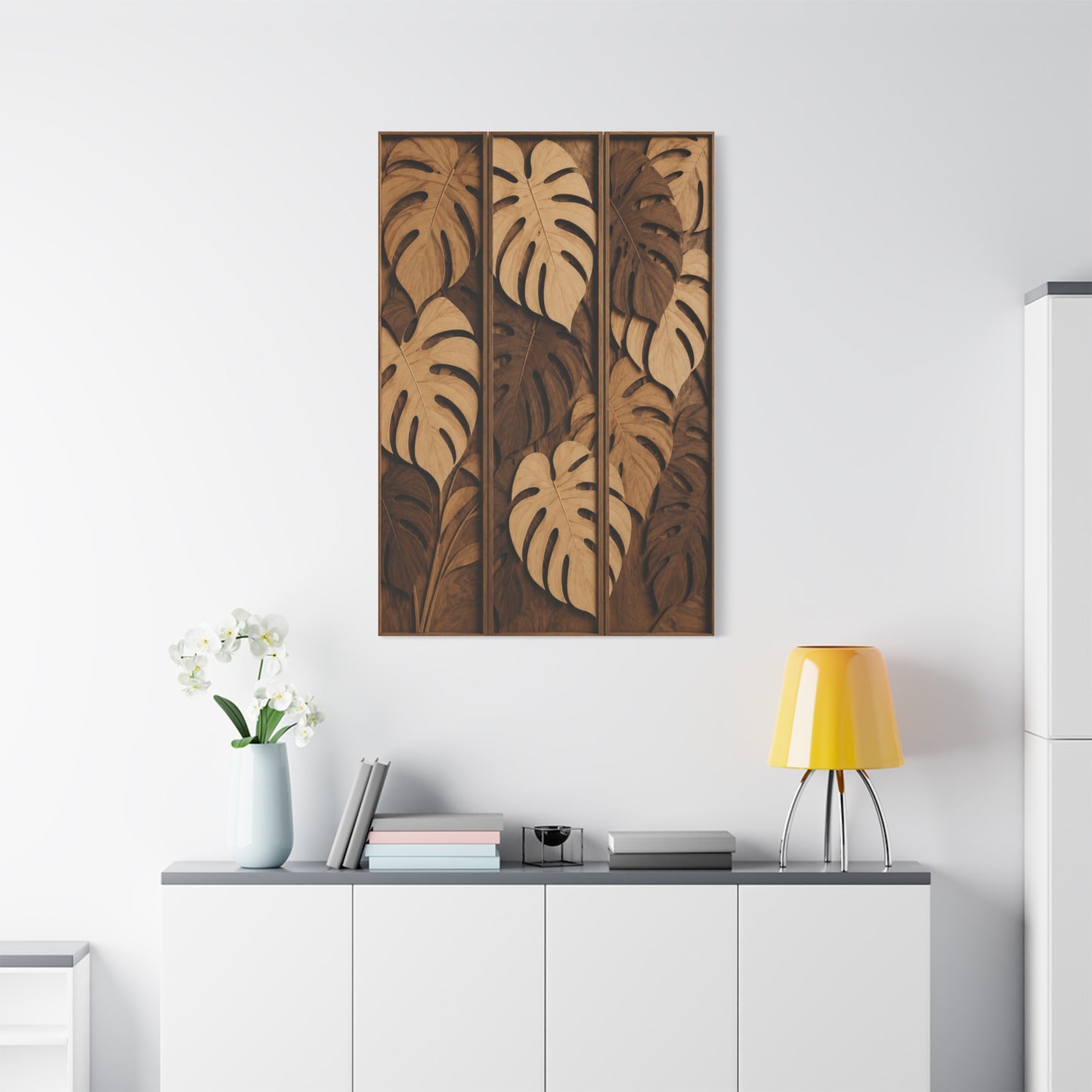 Layered Monstera Wood Panel Tropical Wall Art & Canvas Print