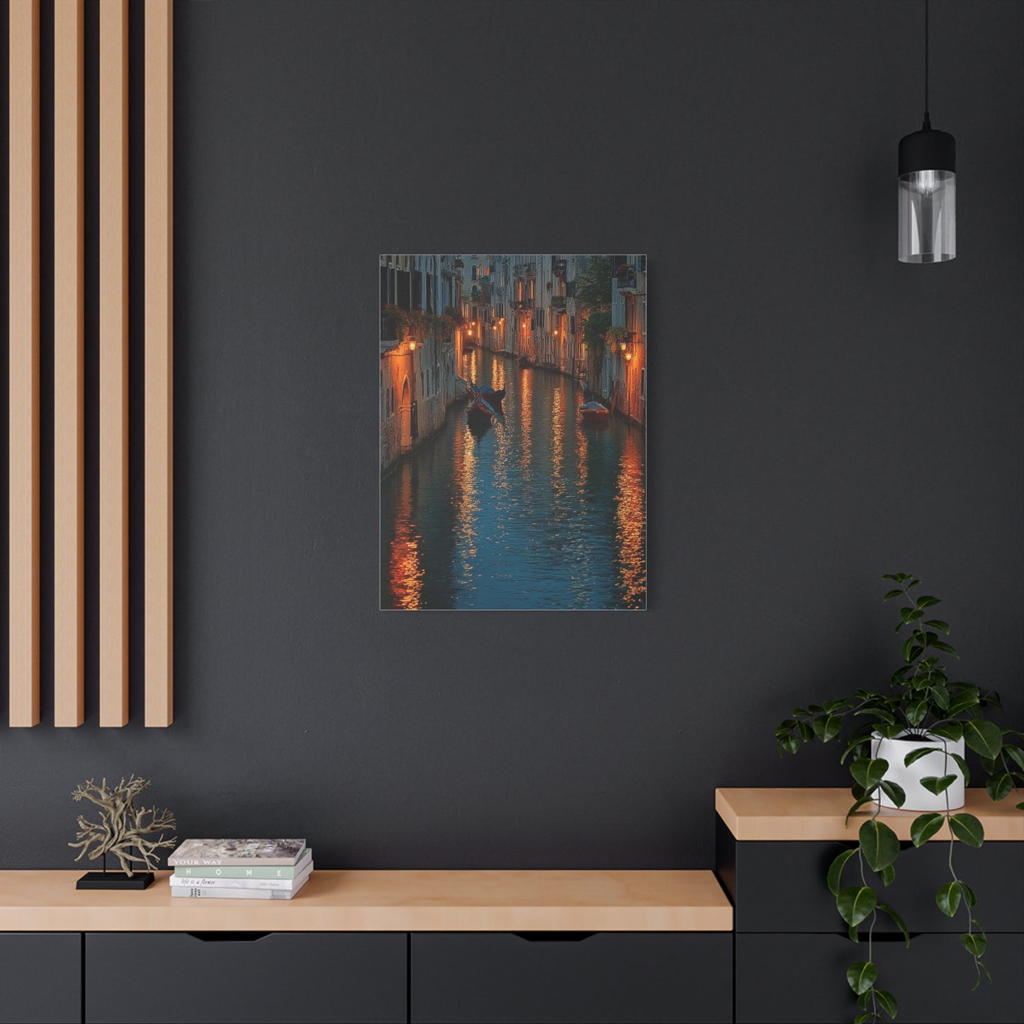 Venetian Canal Evening Glow Wall Art & Canvas Print
