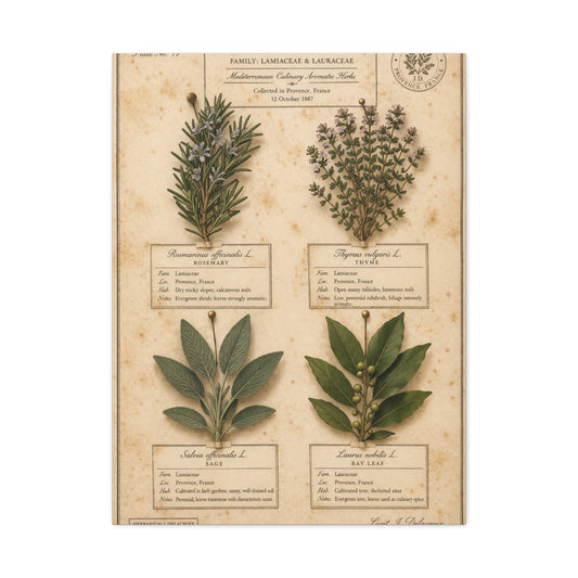 Vintage Herbarium Culinary Study Wall Art & Canvas Print