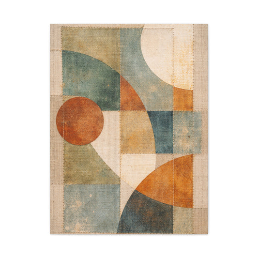 Stitched Geometric Canvas Abstraction Wall Art & Canvas Print