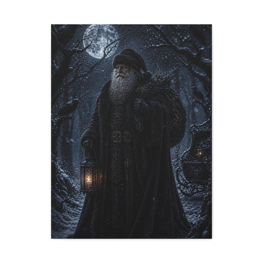 Gothic Moonlit Santa Forest Wall Art & Canvas Print