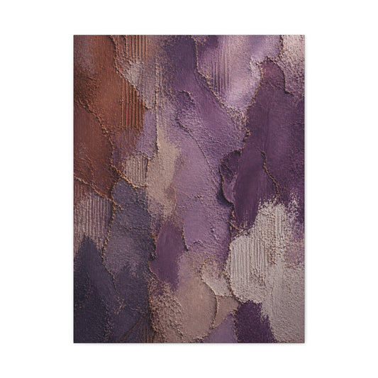Wabi-Sabi Plum Texture Abstraction Wall Art & Canvas Print
