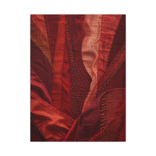 Red Textile Layered Fabric Abstraction Wall Art & Canvas Print