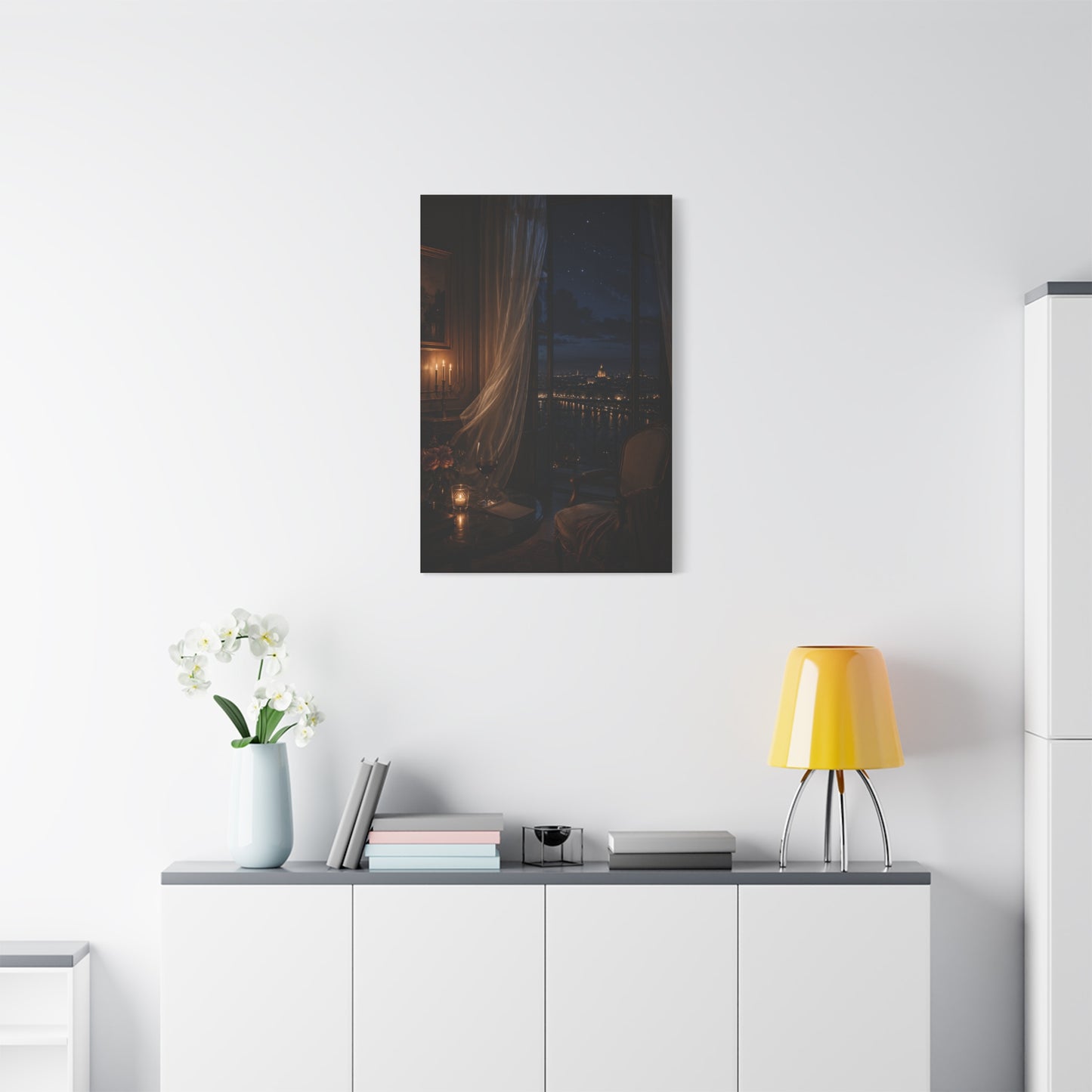 Candlelit Paris Night Romance Wall Art & Canvas Print
