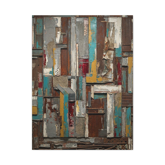 Mid-Century Modern Muted Geometric Color Block Wall Art & Canvas Print