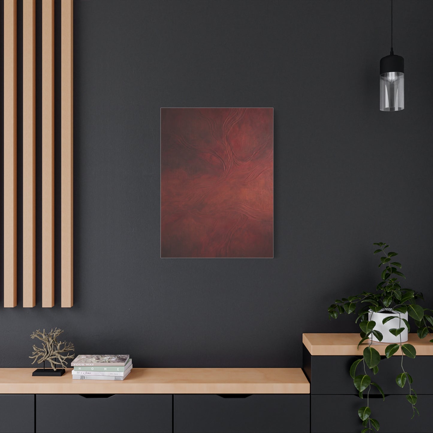 Earthy Red Wabi-Sabi Texture Abstraction Wall Art & Canvas Print