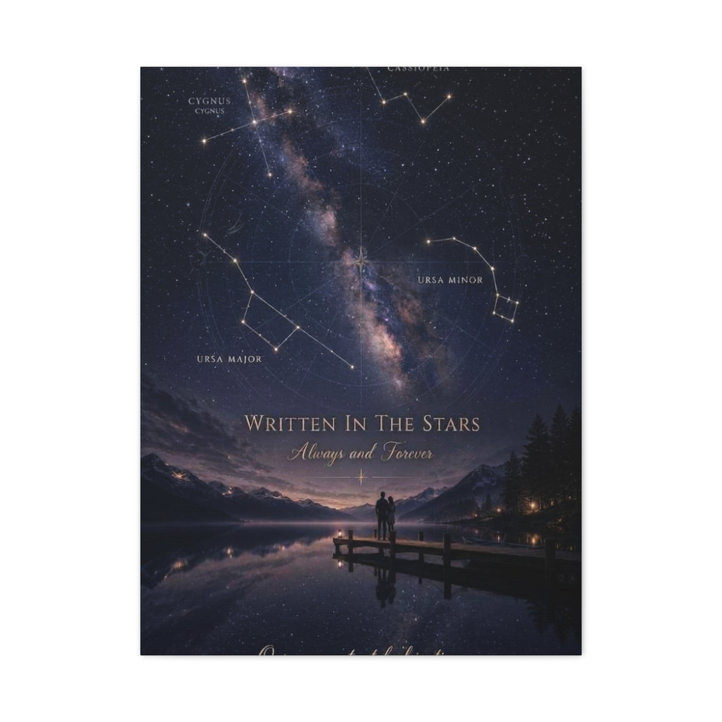 Celestial Destiny Night Sky Romance Wall Art & Canvas Print