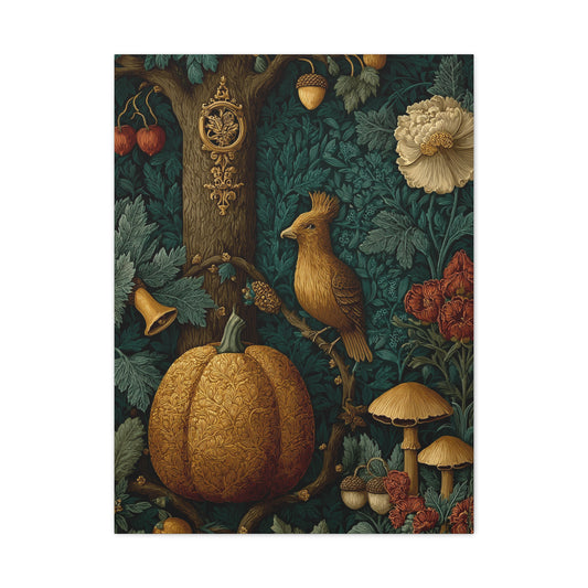 Autumn Woodland Tapestry Scene Wall Art & Canvas Print