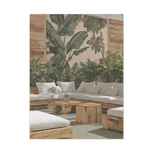 Tropical Flora and Fauna Resort Restaurant Wall Art & Canvas Print