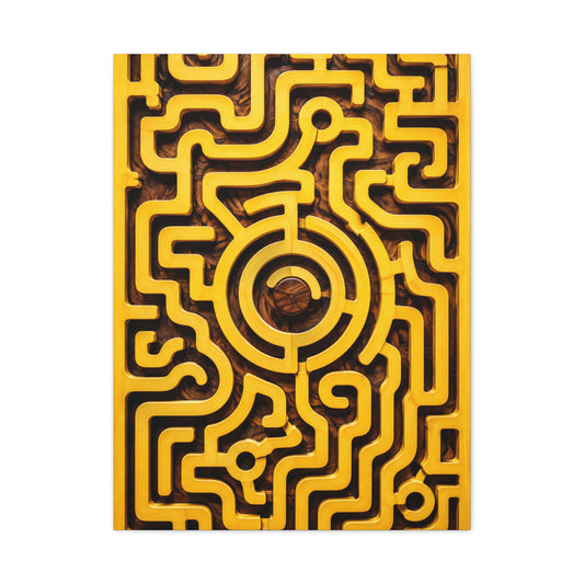 Interactive Yellow Maze Geometric Panel Wall Art & Canvas Print