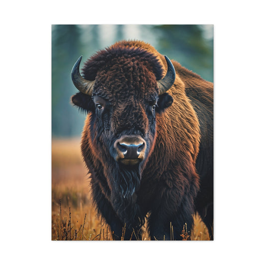 American Bison in Autumn Prairie Light Wall Art & Canvas Print
