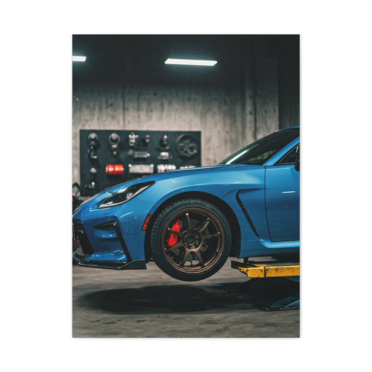 Toyota GR86 Modern Workshop Modification Scene Wall Art & Canvas Prints