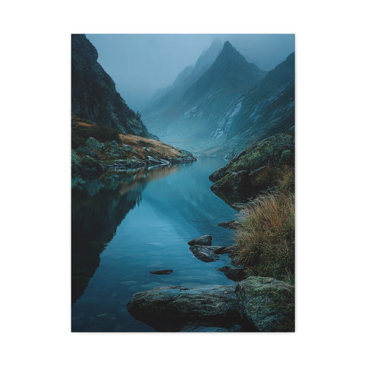 Misty Mountain Reflection Wall Art & Canvas Print