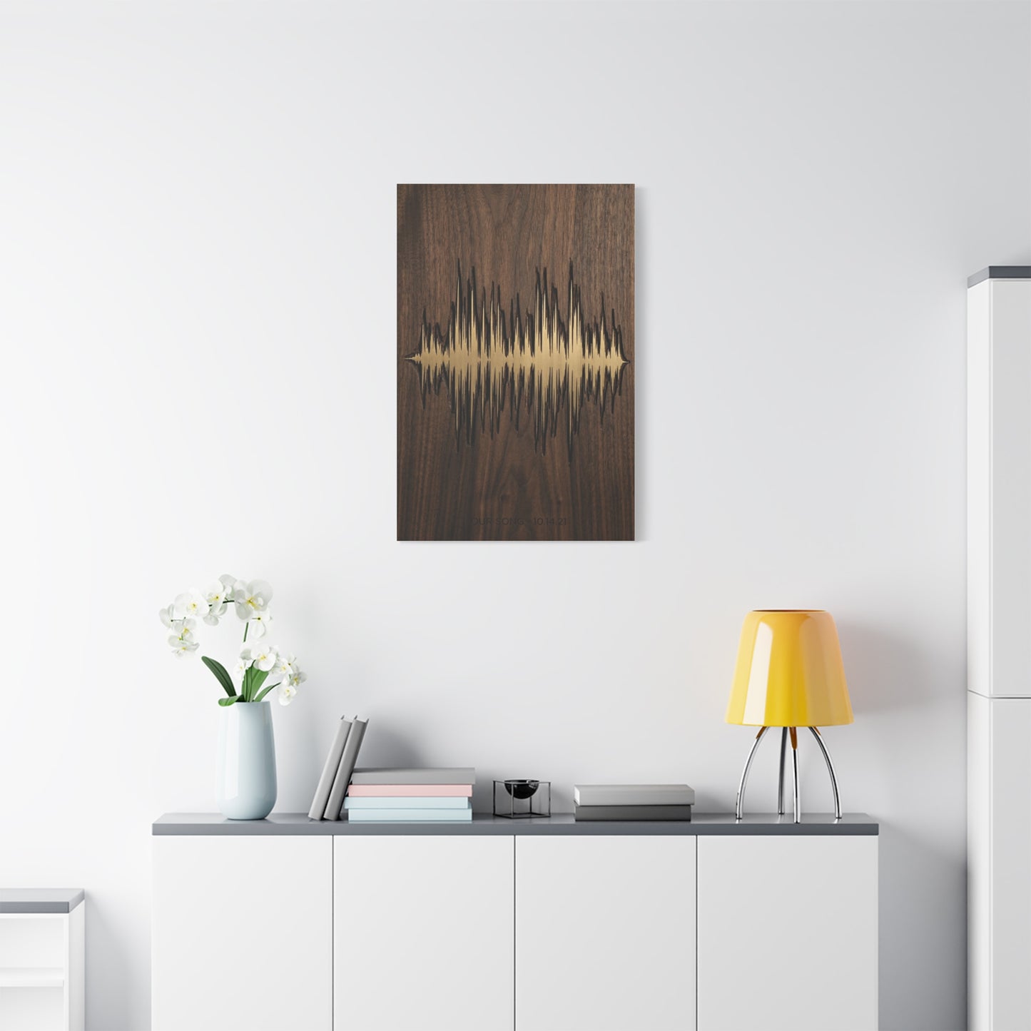 Personalized Soundwave Engraved Wood Wall Art & Canvas Print