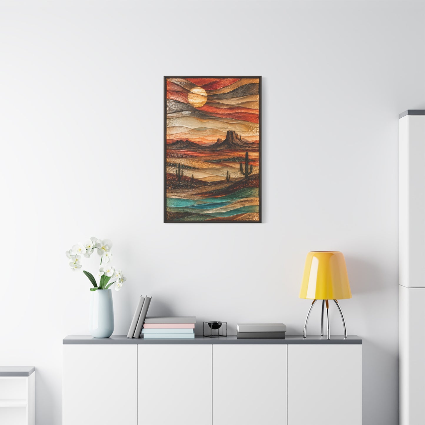 Fused Glass Desert Mirage Southwest Wall Art & Canvas Print