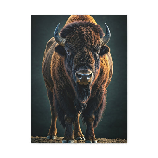 American Bison Emerging from Dust Prairie Wall Art & Canvas Print