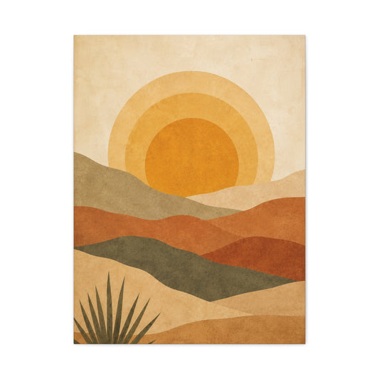 Boho Desert Sun Layers Abstract Wall Art & Canvas Print