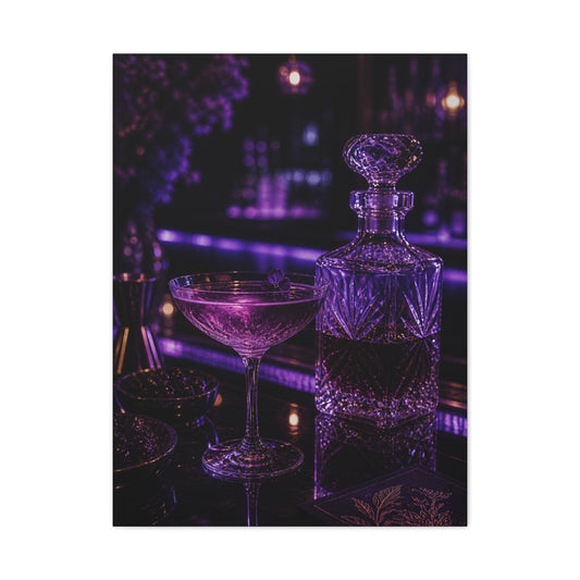 Violet Cocktail Lounge Still Life Wall Art & Canvas Print
