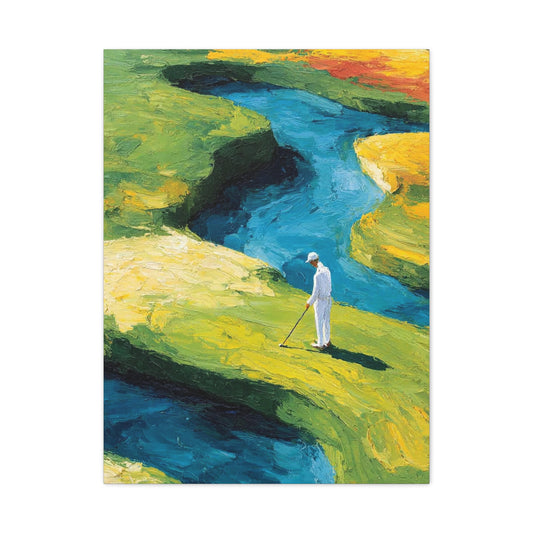 Impressionist Golf Course River Scene Wall Art & Canvas Print