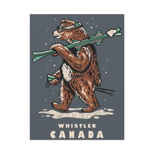 Bear Skiing Wall Art & Canvas Prints