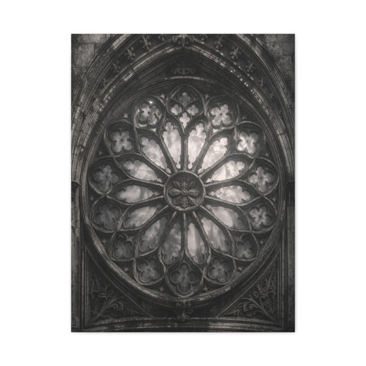 Gothic Rose Window Stone Wall Art & Canvas Print