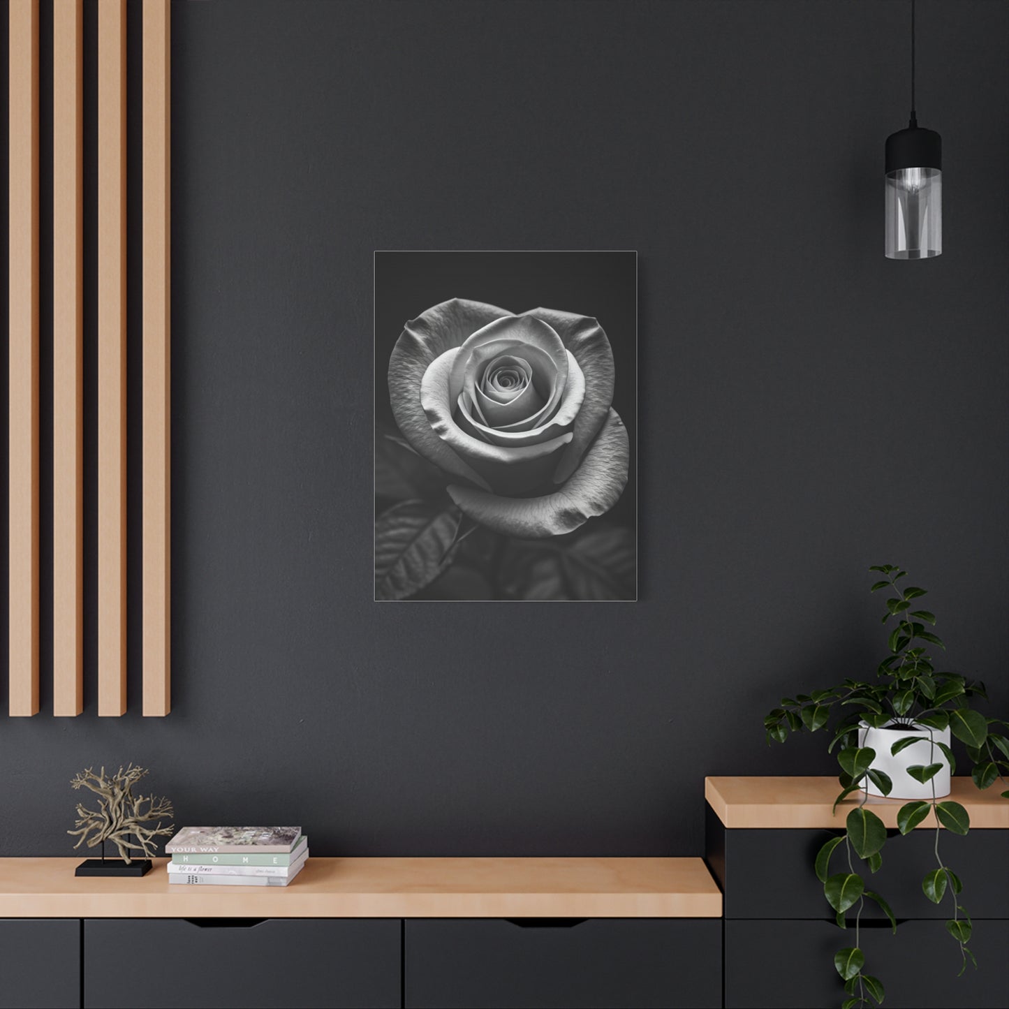 Classic Rose Close-Up Monochrome Wall Art & Canvas Prints