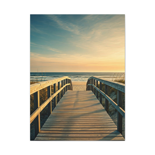 Wooden Boardwalk to the Ocean Horizon Wall Art & Canvas Prints