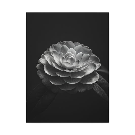 Full Bloom Camellia in Deep Contrast Wall Art & Canvas Prints
