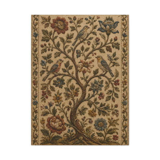 Ornate Botanical Tree Tapestry Panel Wall Art & Canvas Print