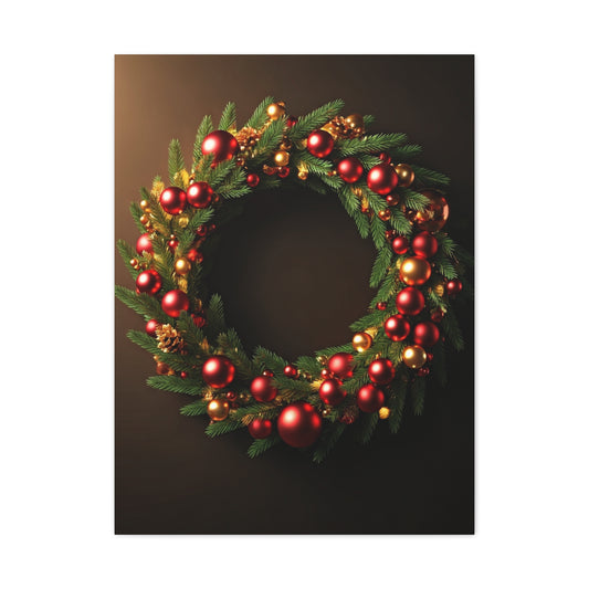 Luxury Christmas Wreath Glow Wall Art & Canvas Print
