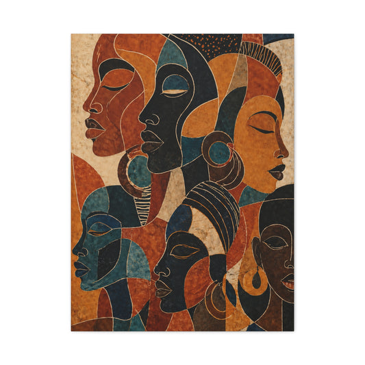 Abstract African Faces Composition Wall Art & Canvas Print