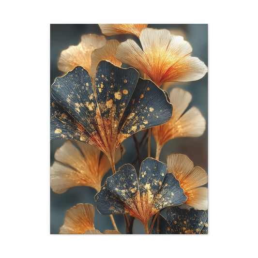 Ginkgo Gold Leaf Botanical Wall Art & Canvas Print
