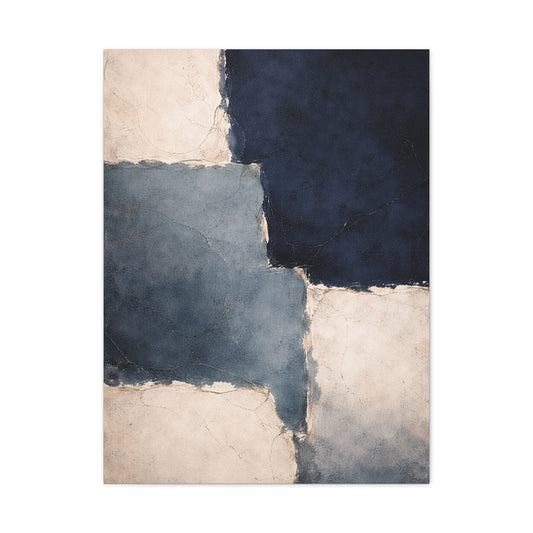 Navy and Stone Color Block Composition Wall Art & Canvas Print
