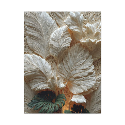 Sculptural Botanical Bas-Relief Wall Art & Canvas Print