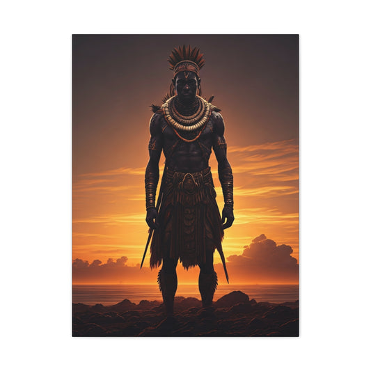 Sunset Warrior Silhouette Wall Art & Canvas Prints