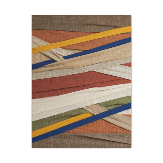 Woven Textile Strips Collage Wall Art & Canvas Print