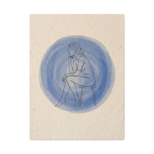 Minimal Thinker Line Art Composition Wall Art & Canvas Print