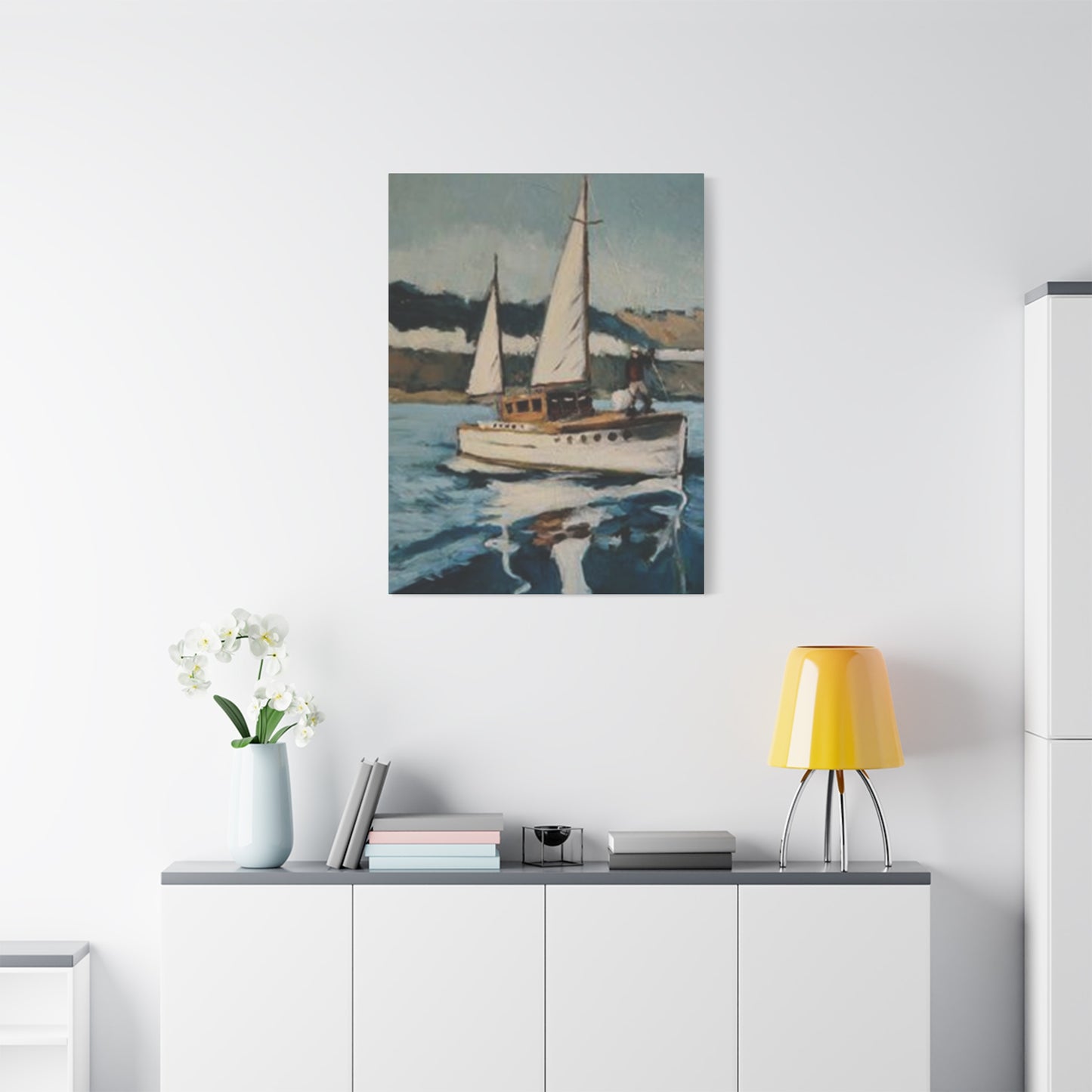 White Sailing Ship Poster Wall Art & Canvas Prints