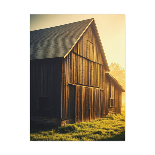 Sunlit Barn with Side Light Glow Wall Art & Canvas Prints