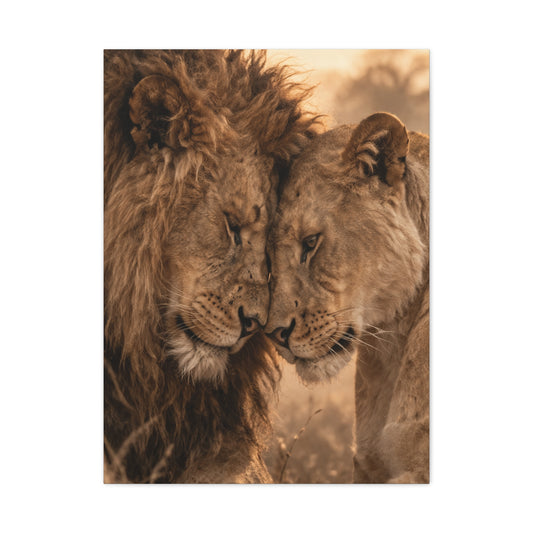 Lion and Lioness Intimate Bond Wall Art & Canvas Print