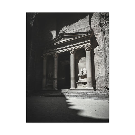 Petra Rock-Cut Temple Shadows Wall Art & Canvas Prints
