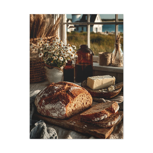 Farmhouse Breakfast Table Sourdough Still Life Wall Art & Canvas Print