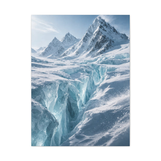 Icy Blue Glacial Crevasse Wall Art & Canvas Print