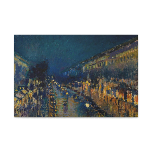 Boulevard Montmarte At Night Impression Wall Art & Canvas Prints